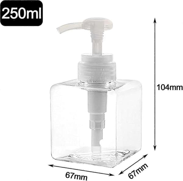 2 st 250 ml / 8,5 oz tomma pumpflaskor påfyllningsbara plastlotionpumpflaskor, schampo kroppstvätt (transparent)