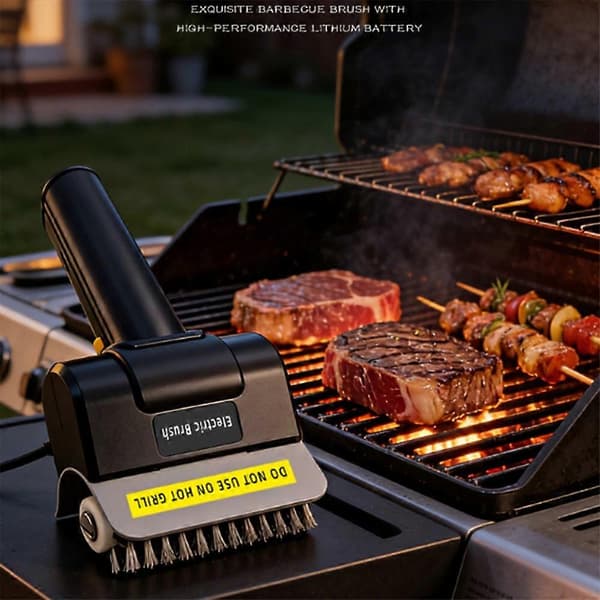 Sähköinen grillinpuhdistusharja 2000 mAh langaton BBQ-puhdistusharja 1 kpl rullaavalla harjaspäällä ulkokäyttöön MultiColor