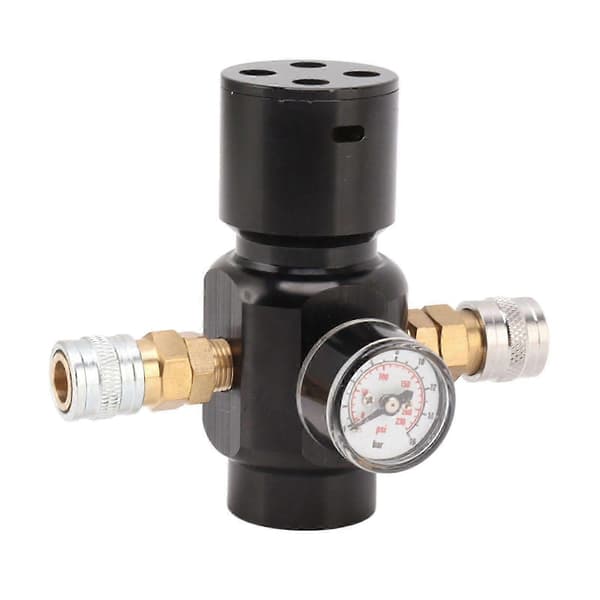 CO2 Mini Regulator 8mm Dobbel Hun-adapter Aluminiumlegering Messing Rustfritt Stål CO2 Tank Trykkregulator
