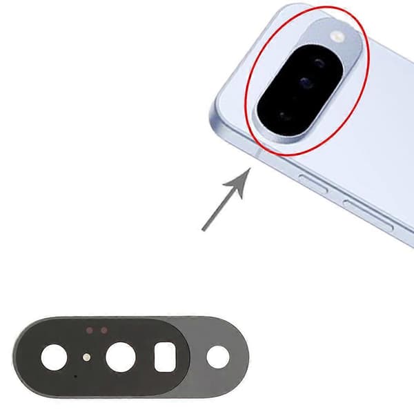For Google Pixel 10 bakre kameralinsedeksel Black