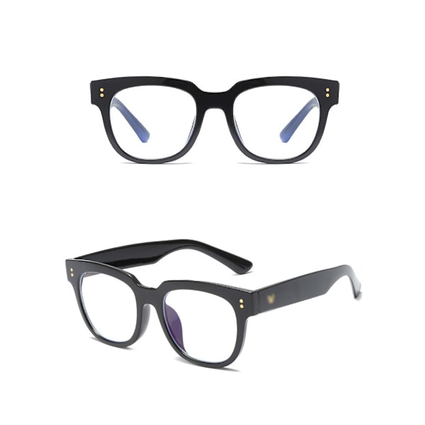Rough Frame lasit Vintage Myopic Glasses Frame Anti Blue Light lasit (vaaleanharmaa)