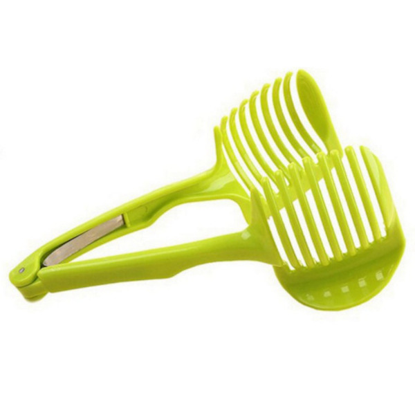 Handhållen citronskärare Tomat och ägg runda skivningsklämmor Fruktseparator (tvåpack),