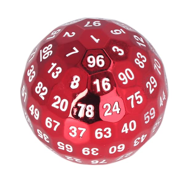 Metall Polyhedral Terninger 100 Sider Tunge Lyse Farger Rollespill Polyhedral Terninger Rød