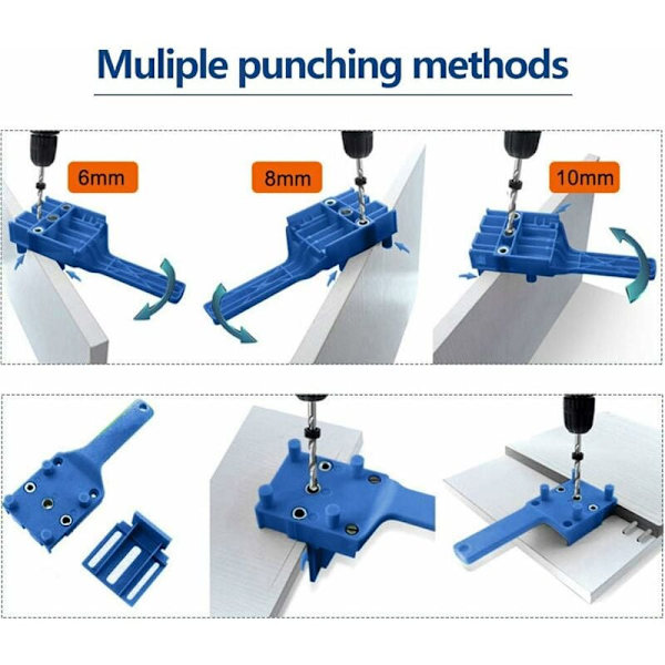Set med 41 stycken Dowel borrjigg, trä plugg borrguide med parallellstopp, doweling jig kit med plugg centrering