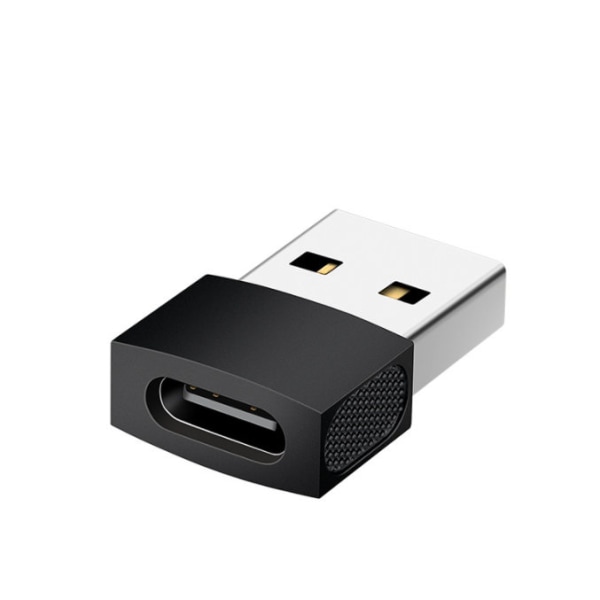 Type C til USB3.0 hunnadapter, USB2.0 til USB-C mobiltelefonadapter, adapter ((sinklegering) C hunn til USB2.0 hann (svart)),