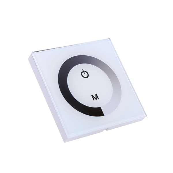 Ensfarget berøringspanel dimmer veggbryterkontroller LED-lysstripe DC 12V-24V hvit