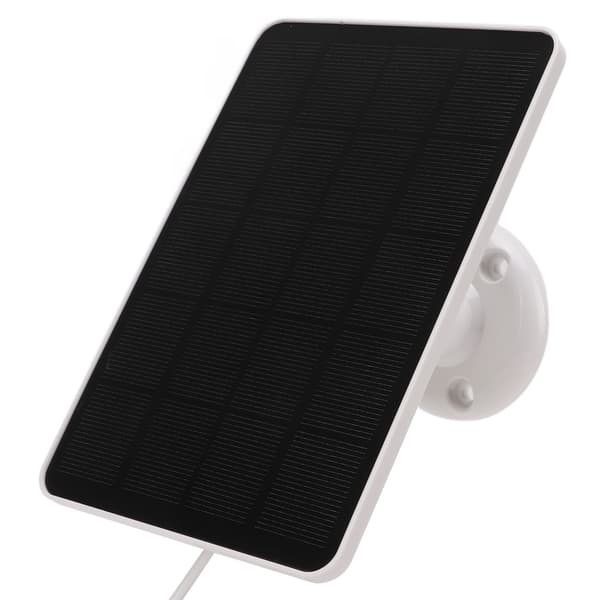 Monokristallin Solpanel 4W 5V med Laddningskabel för Utomhussäkerhetskamera Vit
