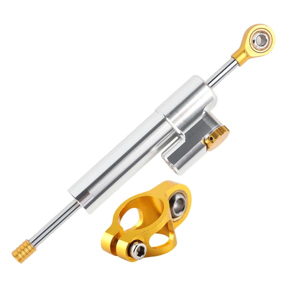 Universal Motorcykelstyre Aluminiumlegering Styrdämpare Stabilisator Säkerhetskontroll (silver)