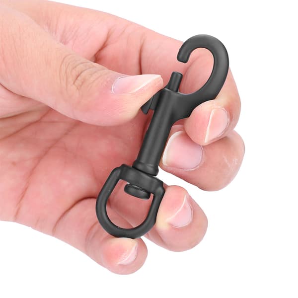 316 rustfrit stål enkelthoved krog Swivel Eye Snap Scuba Diving Accessory (75MM, sort)