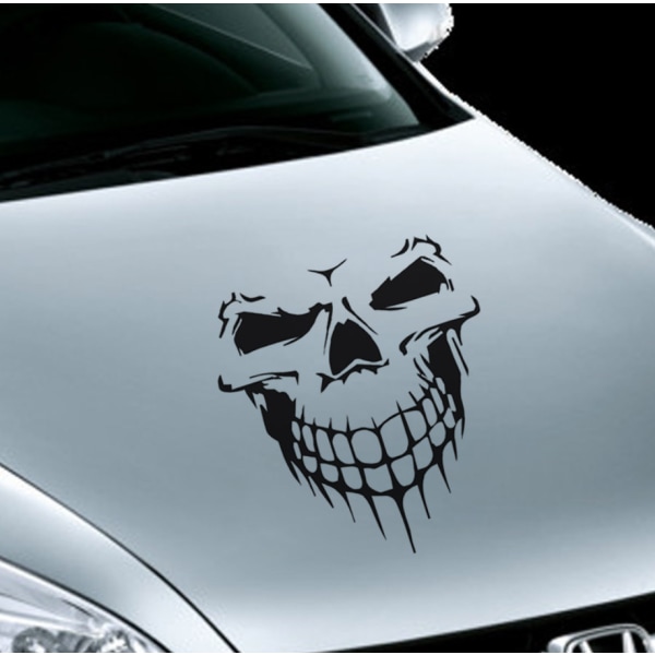 Kreative personlige bilklistermærker Cartoon Skull Car Stickers Reflekterende bilklistermærker (59*53 sort)