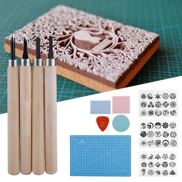DIY Gummistempelutskjæringssett for håndskulptur