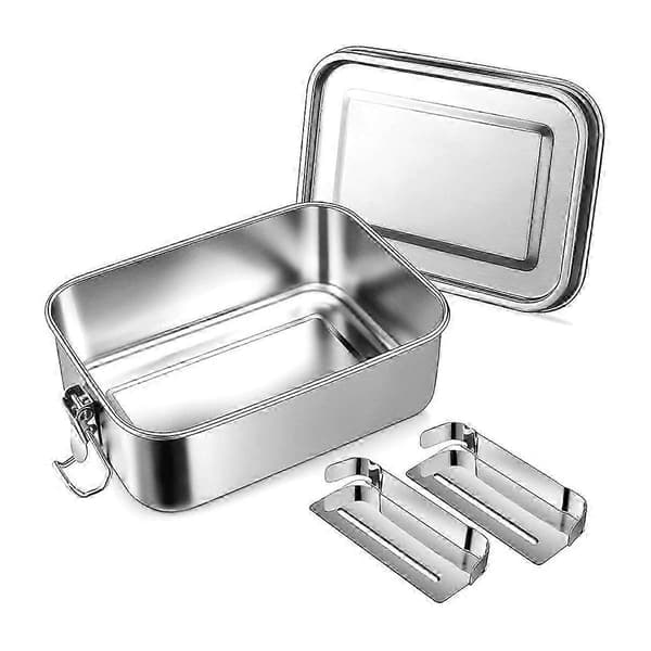 850 ml matboks i rustfritt stål med 2 fleksible rom for tenåringer, 28 oz Silver