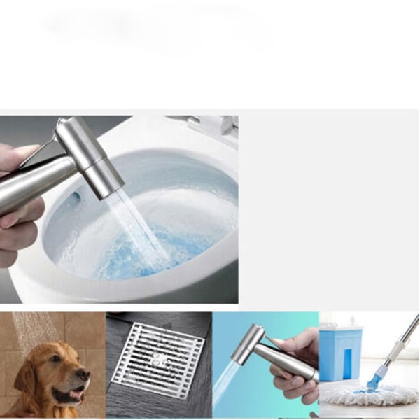 304 rustfrit stål sprøjtepistol, toiletsprøjtepistol, trykskyl (sort)