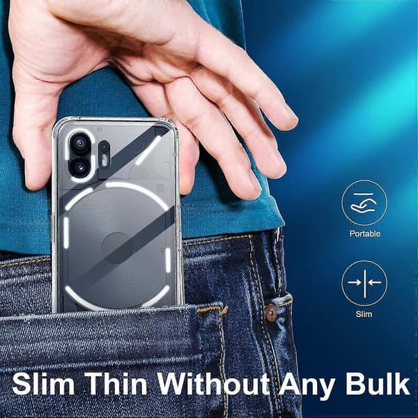 Nothing Phone 2 -puhelimen täysin läpinäkyvä iskunkestävä puhelinkotelo Inte angivet