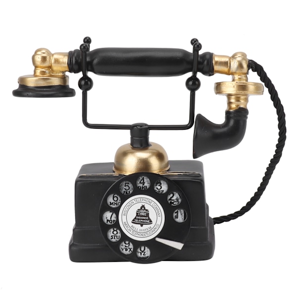 Vintage drejetelefon harpiks statue til cafe- og bardekoration - Retro dekorativ model type 14
