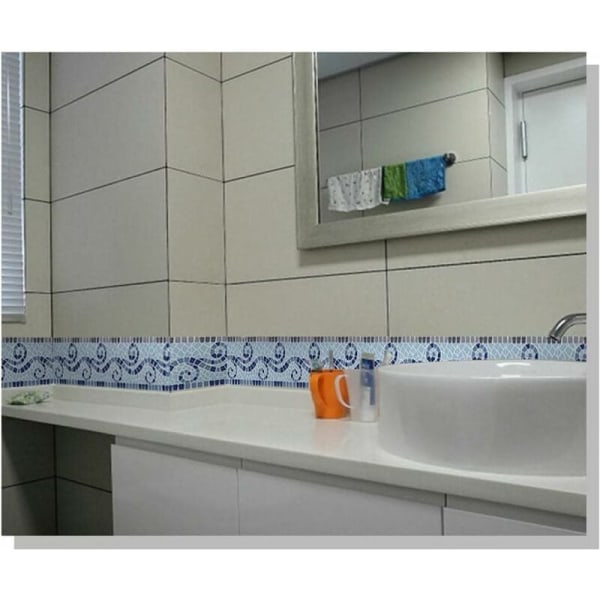 C23YX-04 [500x10cm] Flise-taljeklistermærke Vandtæt selvklæbende dekorativt køkkenklistermærke til badeværelset