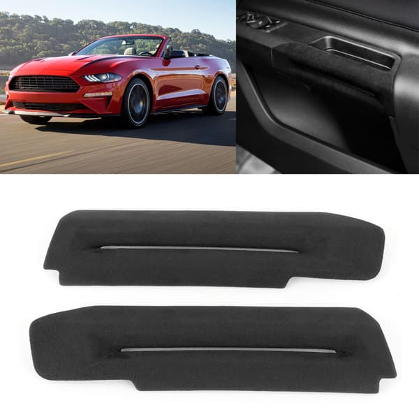 Mocka Dør Armlene Deksel Interiør Panel Trim Passer Ford Mustang 2015 2020 Mørk Grå