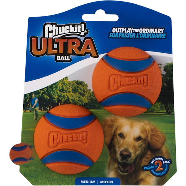 Super Ball Hundleksak, Medium (2,5 tum) 2 delar, Bittålig, Interaktivt ljud för barnsjukdomar, Walking Dog