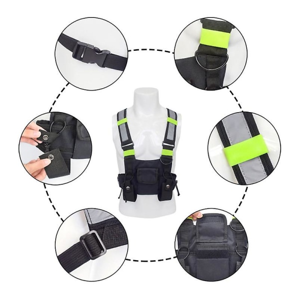 Chest Rig Bag, Radio Chest Harness Reflexväst