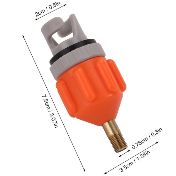 Gummibåt SUP ventiladapter, surfebrettventiloppblåsingsadapter (oransje)