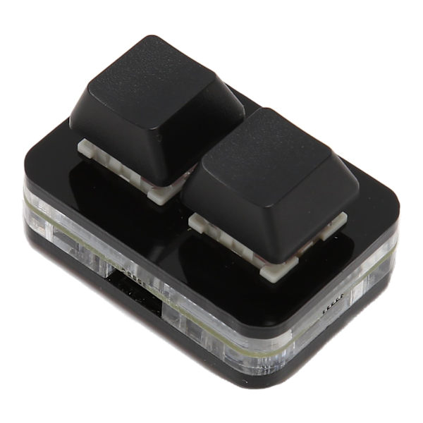 USB 2-tast Mini-tastatur Brugerdefineret RGB LED-baggrundsbelysning Makroprogrammeringstastatur til Windows til OS X til Linux Sort