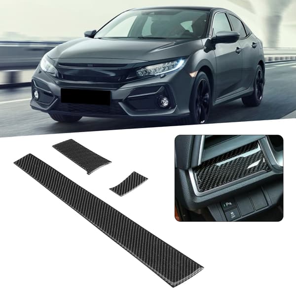 3 st Kolfiber Dashboard Dekaler Passar Honda Civic 2016 2019