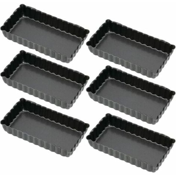 stk 4-tommers non-stick quiche-fat, avtakbar tertepai med bunn, avtakbar form Quiche-verktøy, non-stick belegg - svart