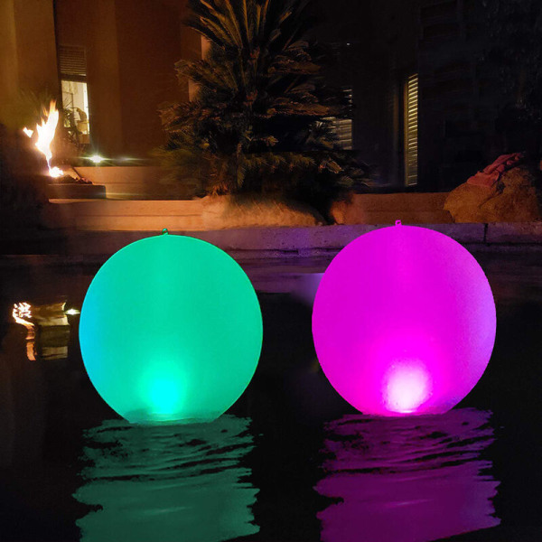40 cm vanntett glødende flytende solball, LED solball, lys ball, utendørs fargeskiftende LED nattlys, bassengpa