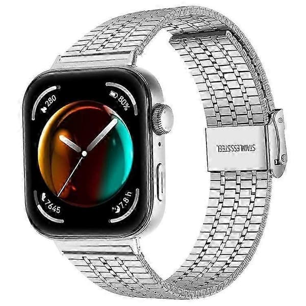 Kompatibel med Huawei Watch Fit 3 Rem 316L Rustfrit Stål Erstatningsrem, Sølv MultiColor