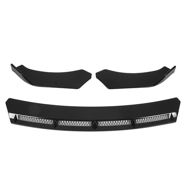 3 stk. Front Bumper Lip Body Kit Universal Spoiler Wing Bilmodifikation til Bil Sort