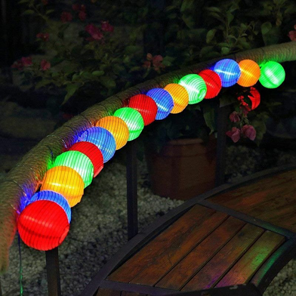5m 20 lampor (åtta lägen) Färg LED Solar Lantern String Lights Mönster String Lights for Home Garden