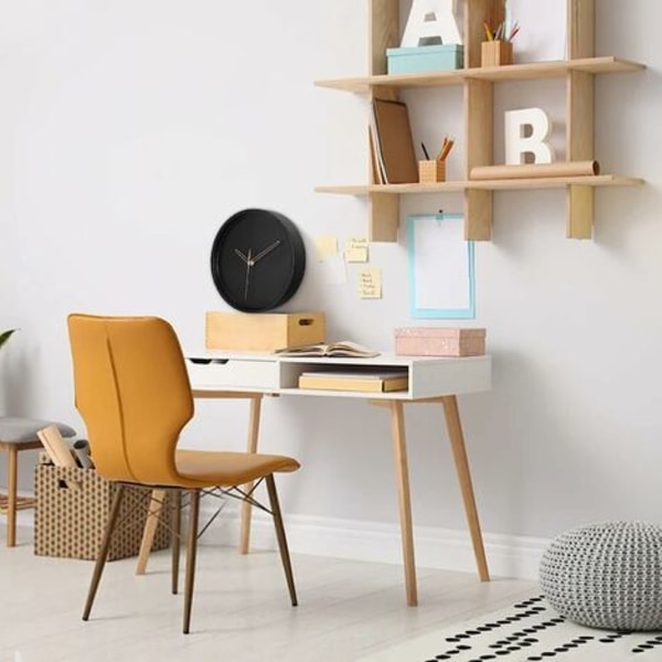 Metall Enkel Väggklocka Tyst Modern Kvartsklocka Inga siffror Nordic Living Room Sovrum 12 tum