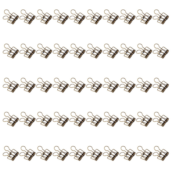 50 kpl 32 mm:n metalliset niittiklipsit, joissa on vahva puristusvoima, ontto paperiniittiklipsit toimistoon, kouluun ja kotikäyttöön pronssivärissä