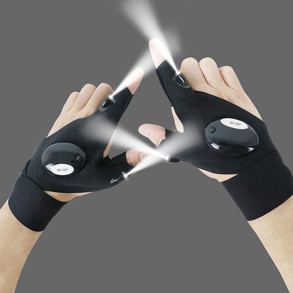 LED-taskulamppukäsineet Cool Gadget Hands-Free-valot