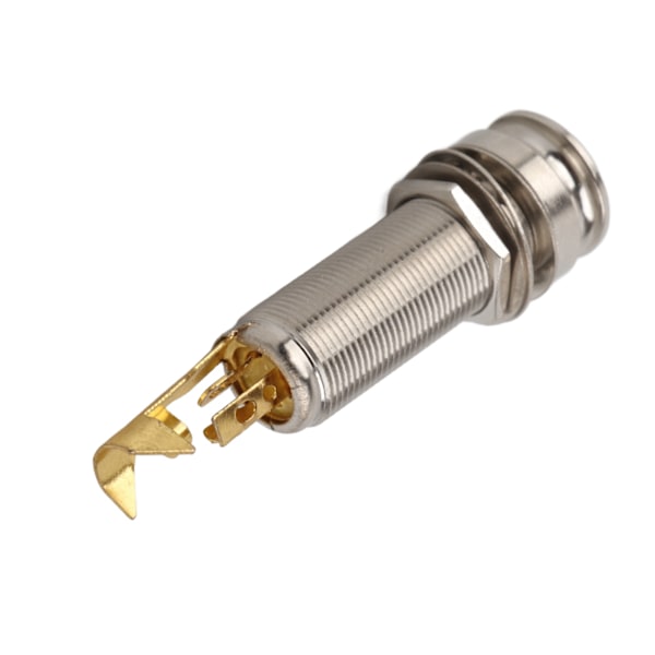 Koppar Stereo End Pin Jack Socket Elektrisk Guitar Ukulele Pickup Sølv Guld