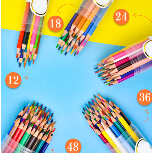 Slettbare fargeblyanter trekantet stav farge bly barn barneskoleelever graffitimaler penn skrivesaker (24 farger (farge bly)),
