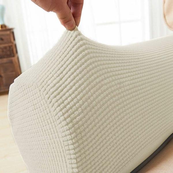 Sofa Armlæn Betræk Bløde Elastiske Armlæn Betræk Sofa Betræk Skridsikre stol Arm Beskyttelse - Hvid