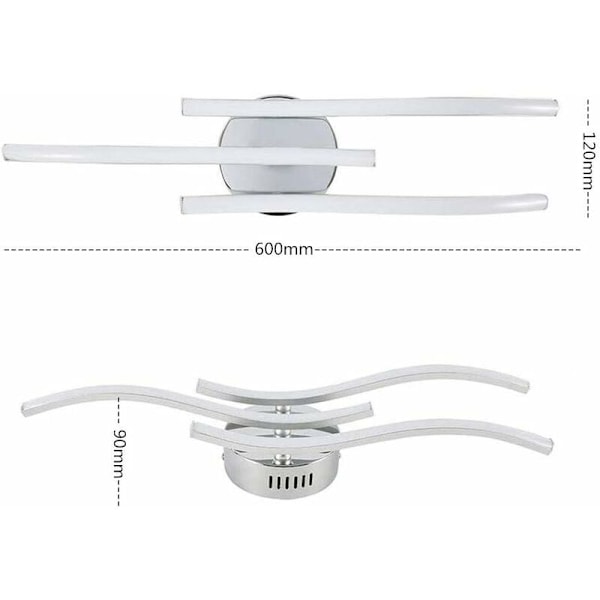LED-taklys, bølgeformet pendellys, 4000K nøytralt hvitt lys, 18W 1600 Lumen integrerte lysdioder, moderne lysekrone