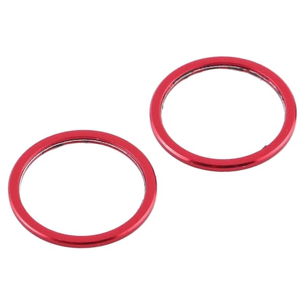 2025 2 st bakre kamera glaslins metallskyddsring för iPhone 12 Red
