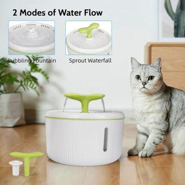 Cat-vesilähde, 2 litran kissan vesiannostelija, automaattinen kissan suihkulähde LED-valolla, vedenkorkeusikkuna ja aktiivihiilihydraatti