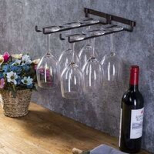 Set med 2 glashållare hängande glashållare för vinglas, ölglas - 30 cm