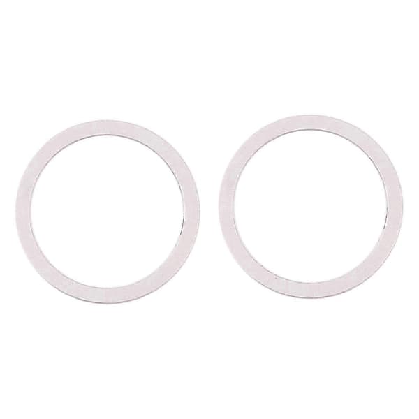 2025 2 st bakre kamera glaslins metallskyddsring för iPhone 12 White