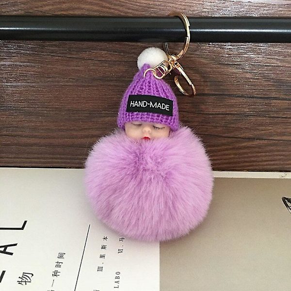 Sovende babydukke nøglering S