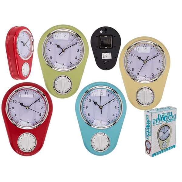 [HT]Veggklokke og timer - Klokke med timerfunksjon Yellow yellow