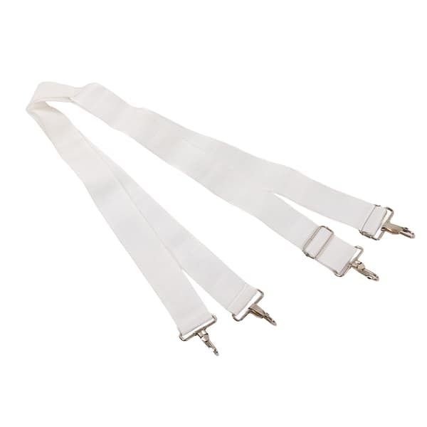 Basstrommereim Myk Nylon Elastisk Justerbar Ergonomisk Komfortabel Trommereim Doble Skulderstropper Basstromme Hvit