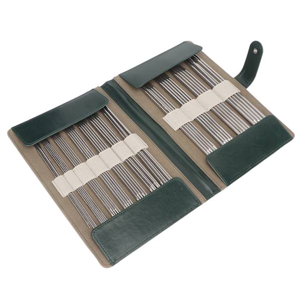 HT 55-delad set med dubbelspetsiga stickor - stickset i rostfritt stål för DIY-handstickningsprojekt, komplett med förvaringsväska