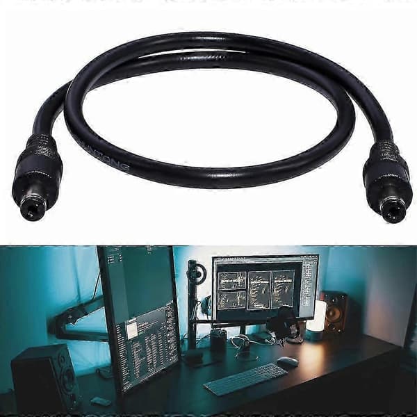 DC5521 Han til Han Kabel 18AWG 5.5x2.1mm Strømkabel EU Adapter_Lucky_B[ht] 1.5m