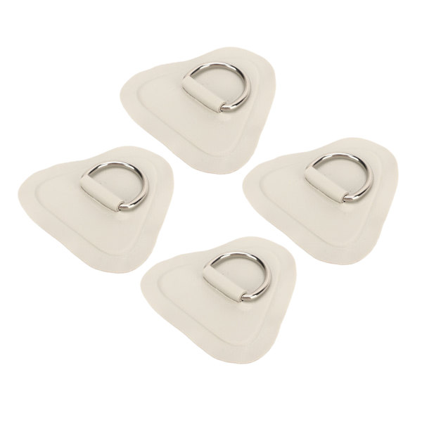 4 stk D-ring Patch Rustfritt stål D-ring Pad for oppblåsbar båt Surfebrett Jolle Padlebrett Grå