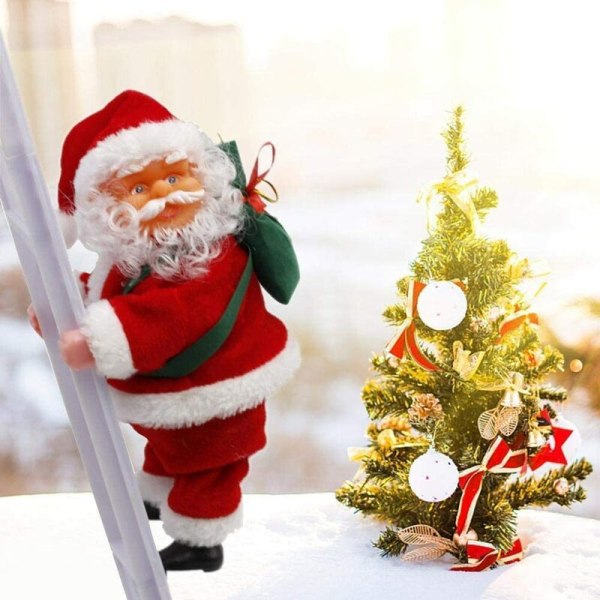 Julenissens heis julepynt (hvit enkel stige)
