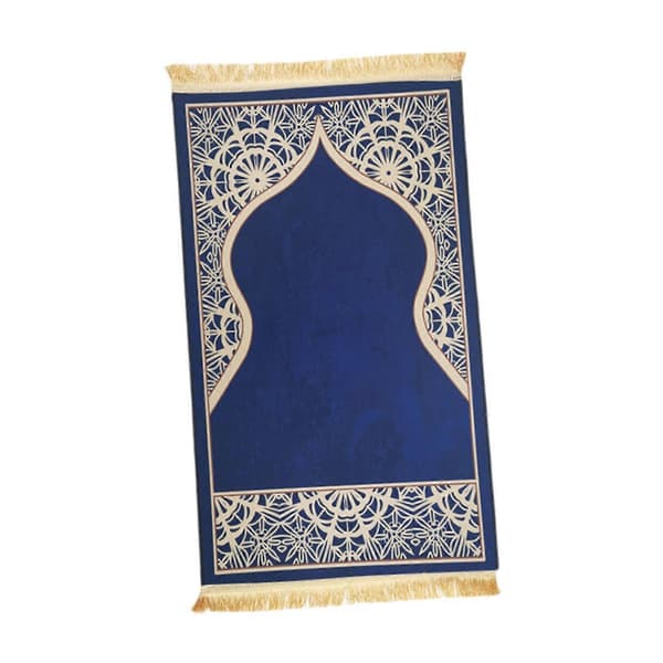 [HT]Muslimsk bønneteppe Eid-matte Islamsk bønneteppe for stue soverom nattbord Blue
